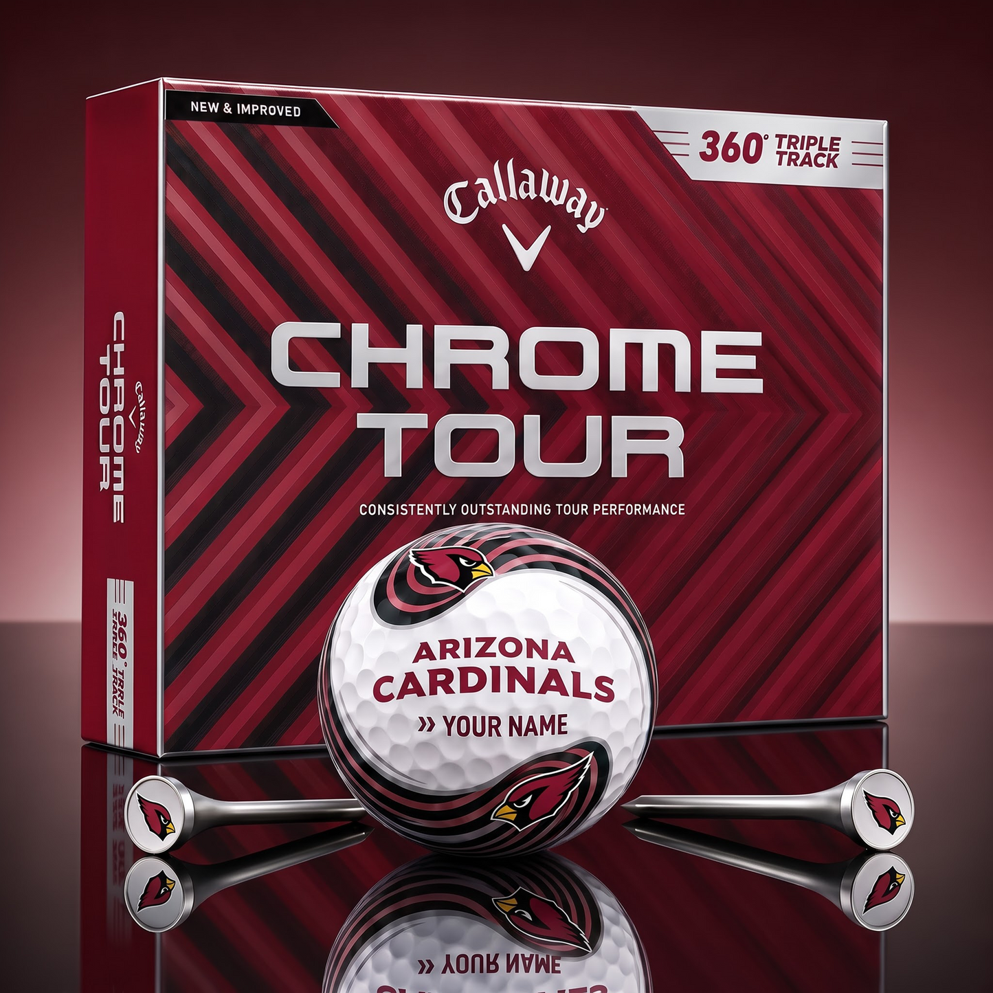 PREMIUM NFL  X AC Glam-Lux PERSONALIZED TIE-Dye GOLF BALL V33 LIMITED EDTION