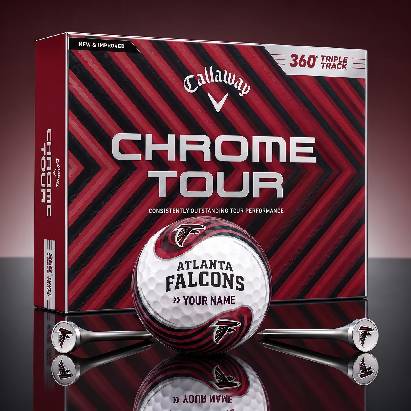 PREMIUM NFL  X AF Glam-Lux PERSONALIZED TIE-Dye GOLF BALL V33 LIMITED EDTION
