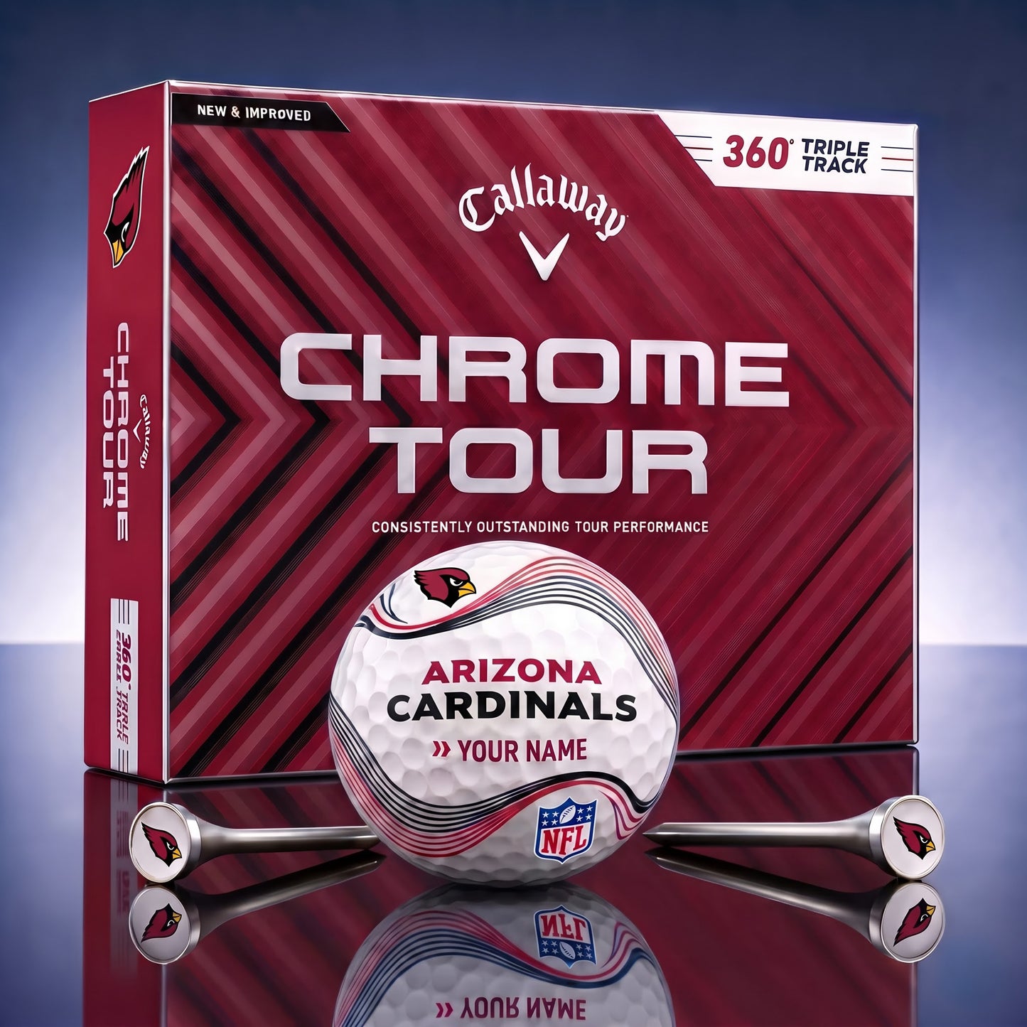 PREMIUM NFL X ARI DELUX PERSONALIZED GOLF BALL FOR TOURNAMENT V33 LIMITED EDITION