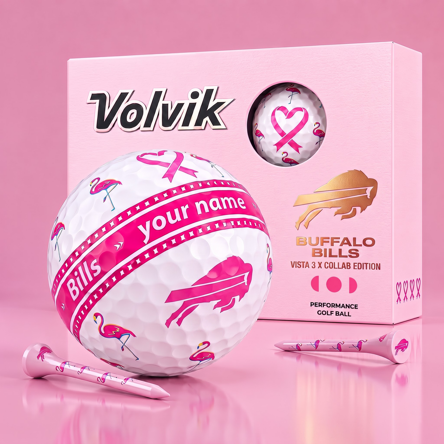 PREMIUM NFL  X BB EXCLUSIVE PERSONALIZED  VOLVIK BREAST CANCER  GOLF BALL SET LIMITED EDTION