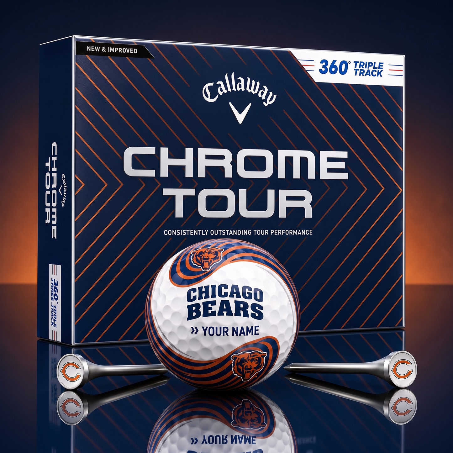 PREMIUM NFL  X CB Glam-Lux PERSONALIZED TIE-Dye GOLF BALL V33 LIMITED EDTION