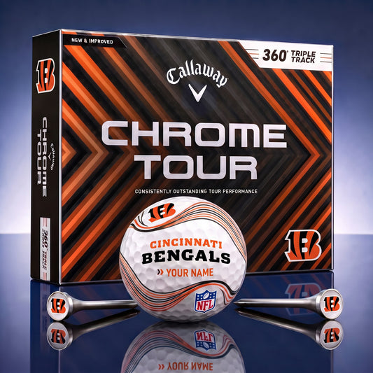 PREMIUM NFL X CIN DELUX PERSONALIZED GOLF BALL FOR TOURNAMENT V33 LIMITED EDITION