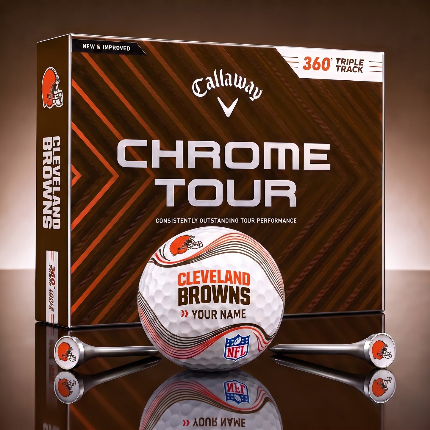 PREMIUM NFL X CLE DELUX PERSONALIZED GOLF BALL FOR TOURNAMENT V33 LIMITED EDITION