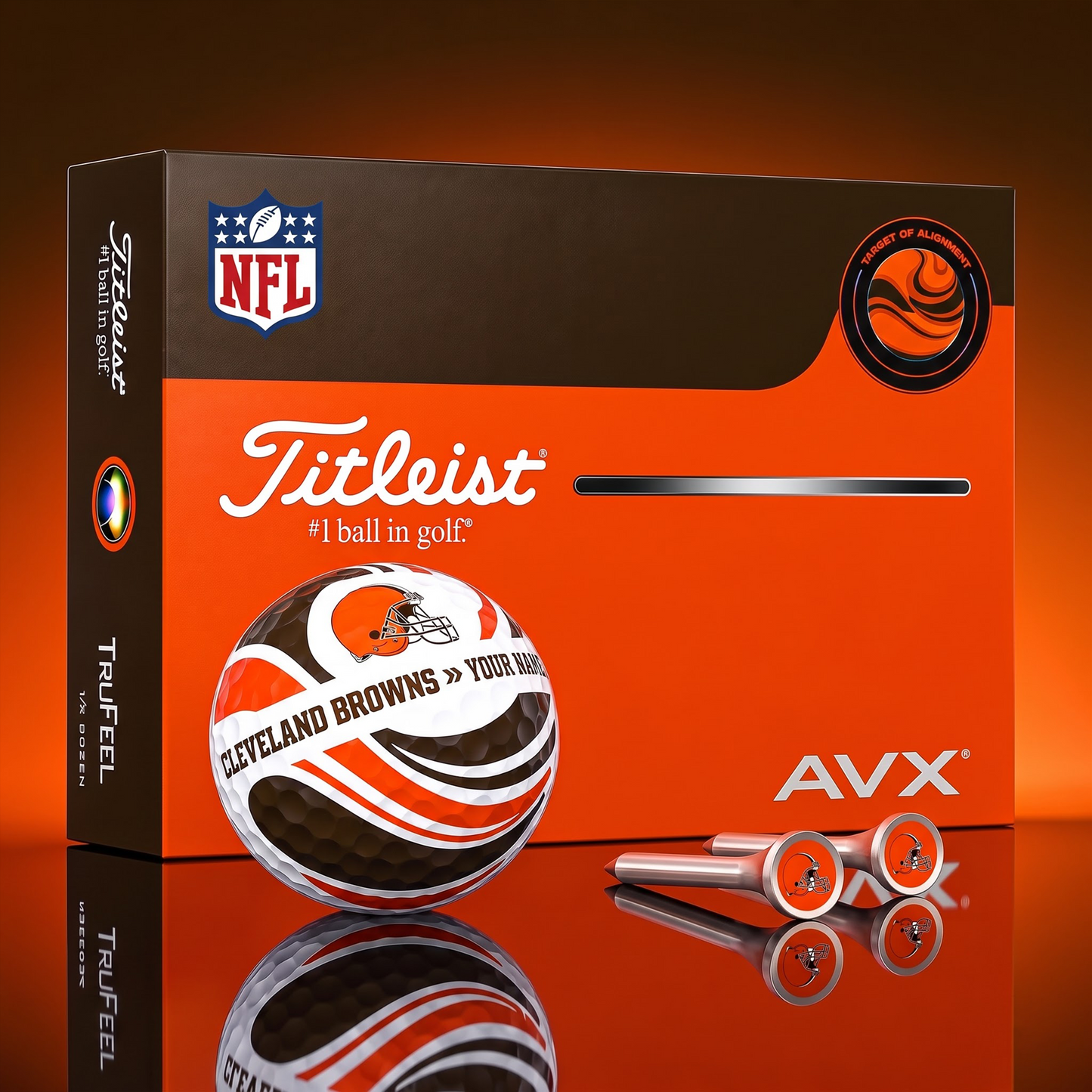 PREMIUM NFL X CLE  EXCLUSIVE  TOURNAMENT  PERSONALIZED GOLF BALL V6 COLLECTION