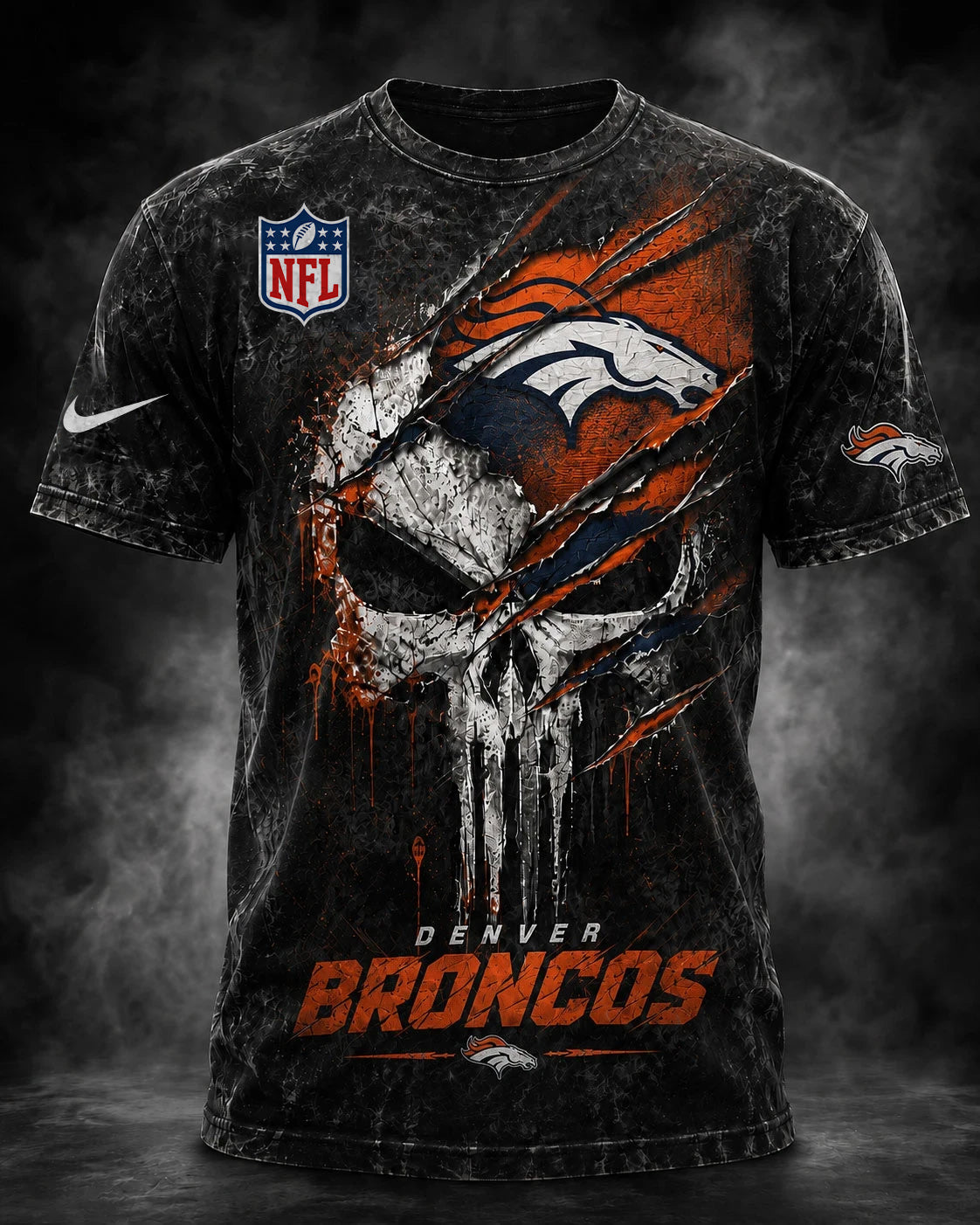 PREMIUM NFL X DEN EXCLUSIVE OLD-SKULL 3D Tshirt LIMITED EDITION