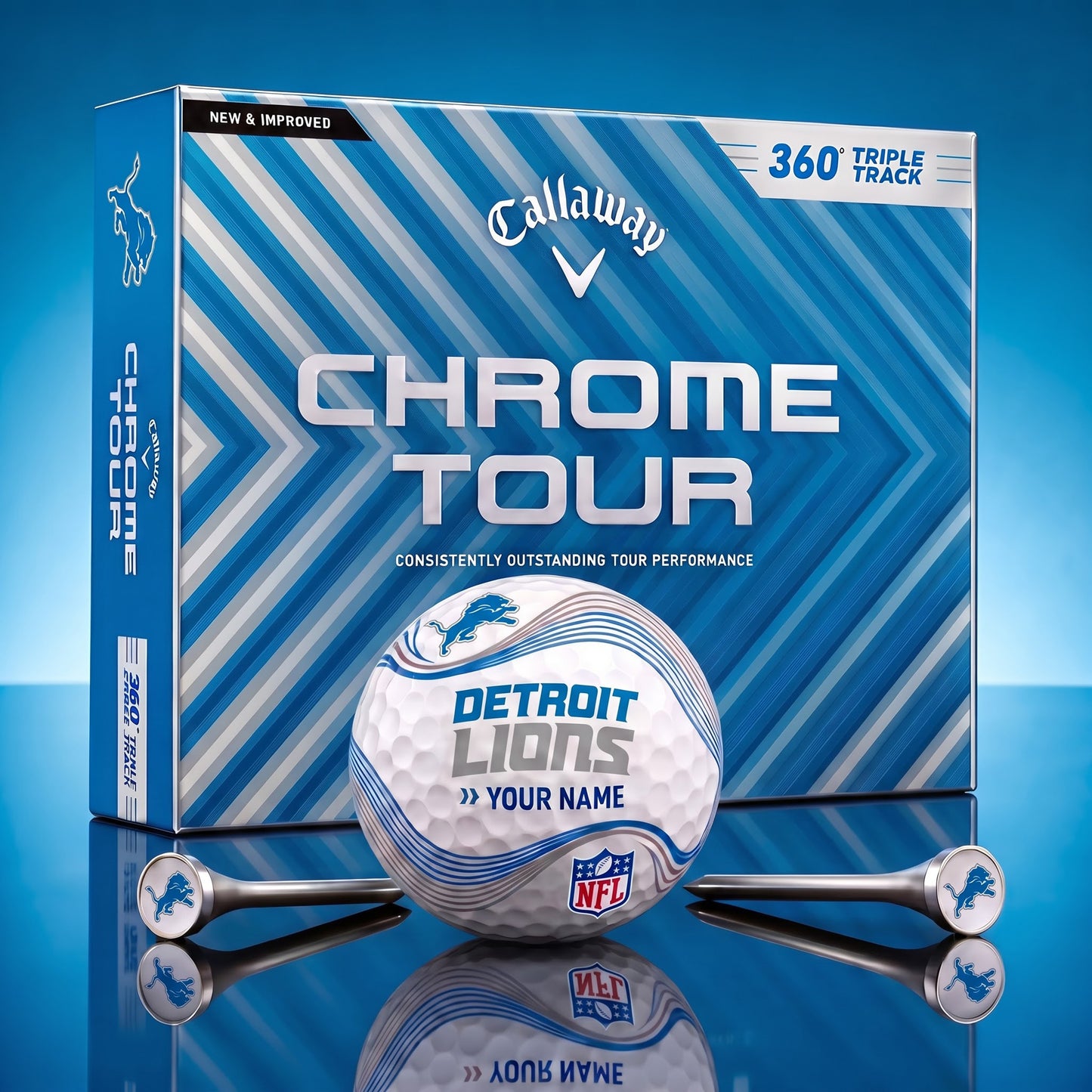 PREMIUM NFL X DET DELUX PERSONALIZED GOLF BALL FOR TOURNAMENT V33 LIMITED EDITION