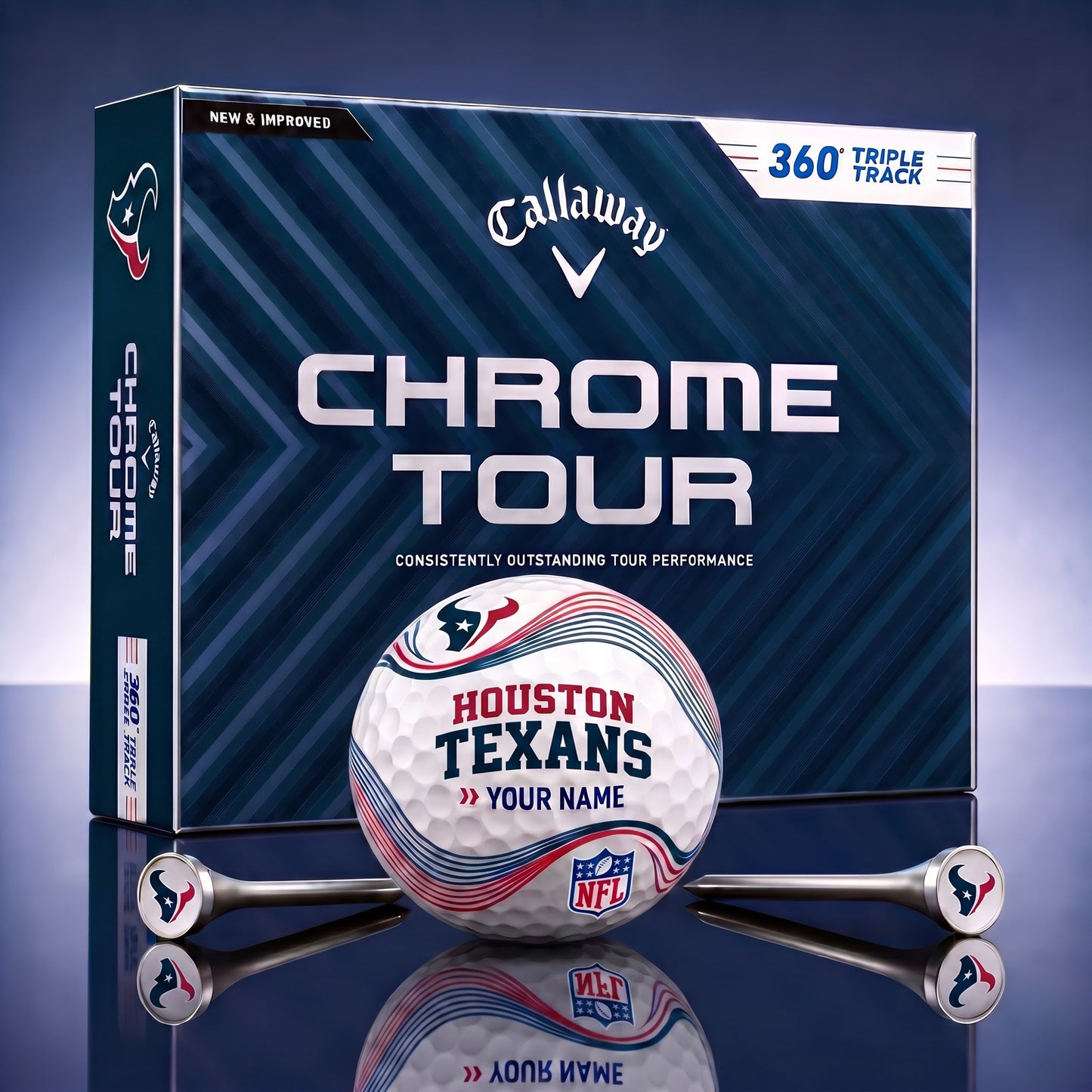 PREMIUM NFL X HOU DELUX PERSONALIZED GOLF BALL FOR TOURNAMENT V33 LIMITED EDITION