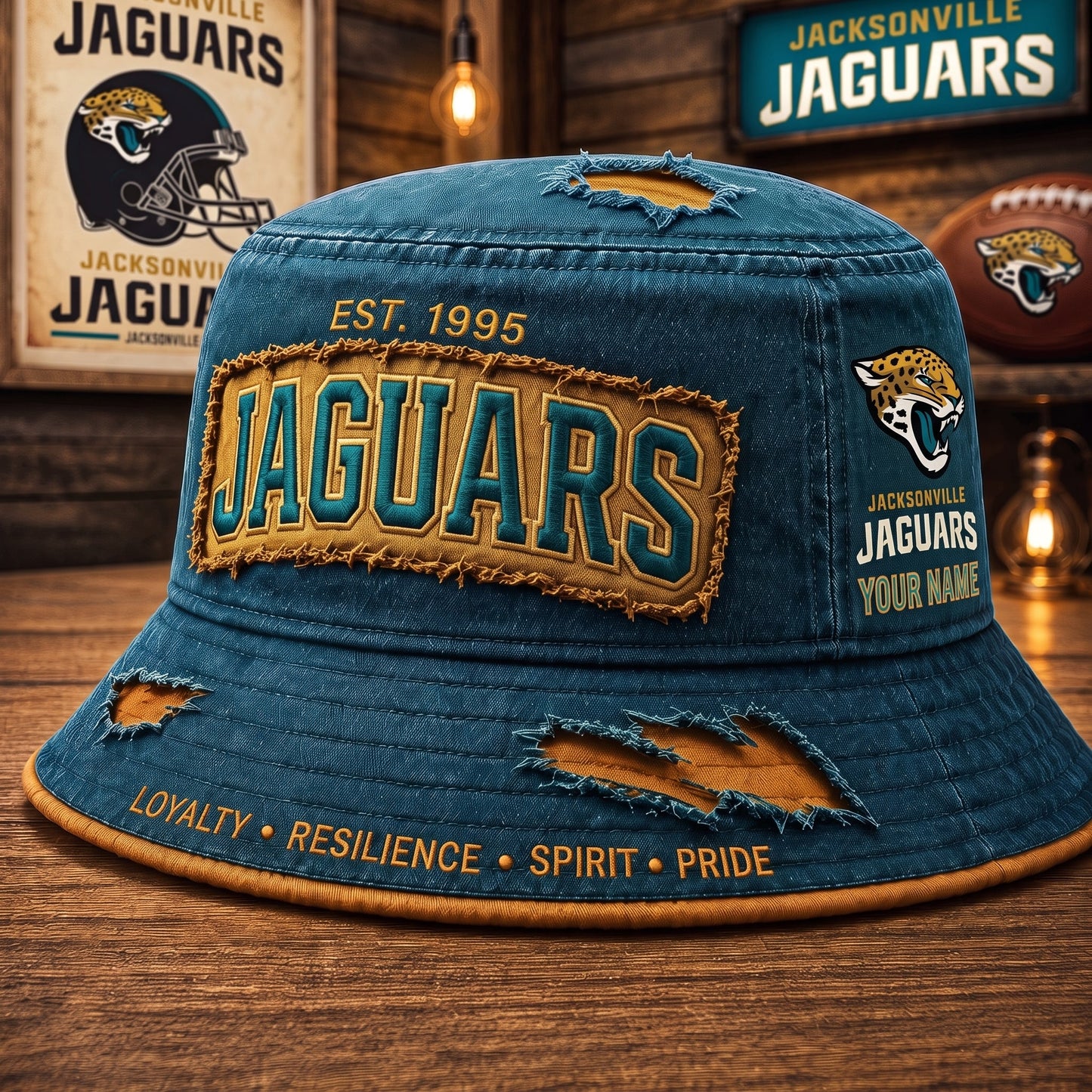 PREMIUM NFL X JJ EXCLUSIVE PERSONALIZED BUCKET HAT LIMITED EDITION