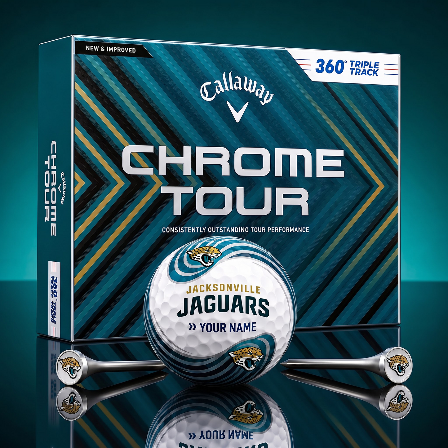 PREMIUM NFL  X JJ Glam-Lux PERSONALIZED TIE-Dye GOLF BALL V33 LIMITED EDTION