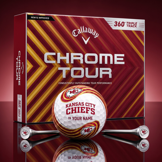 PREMIUM NFL  X KC Glam-Lux PERSONALIZED TIE-Dye GOLF BALL V33 LIMITED EDTION