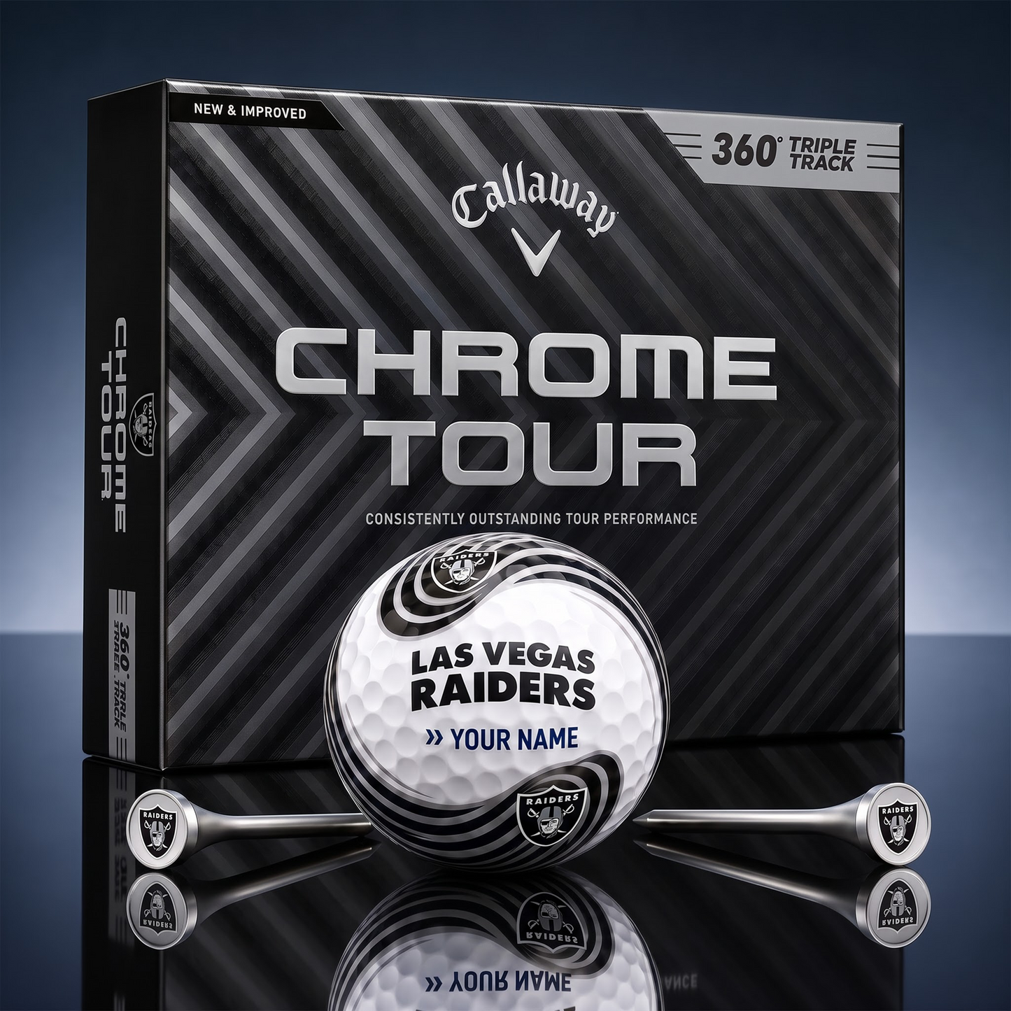 PREMIUM NFL  X LVR Glam-Lux PERSONALIZED TIE-Dye GOLF BALL V33 LIMITED EDTION