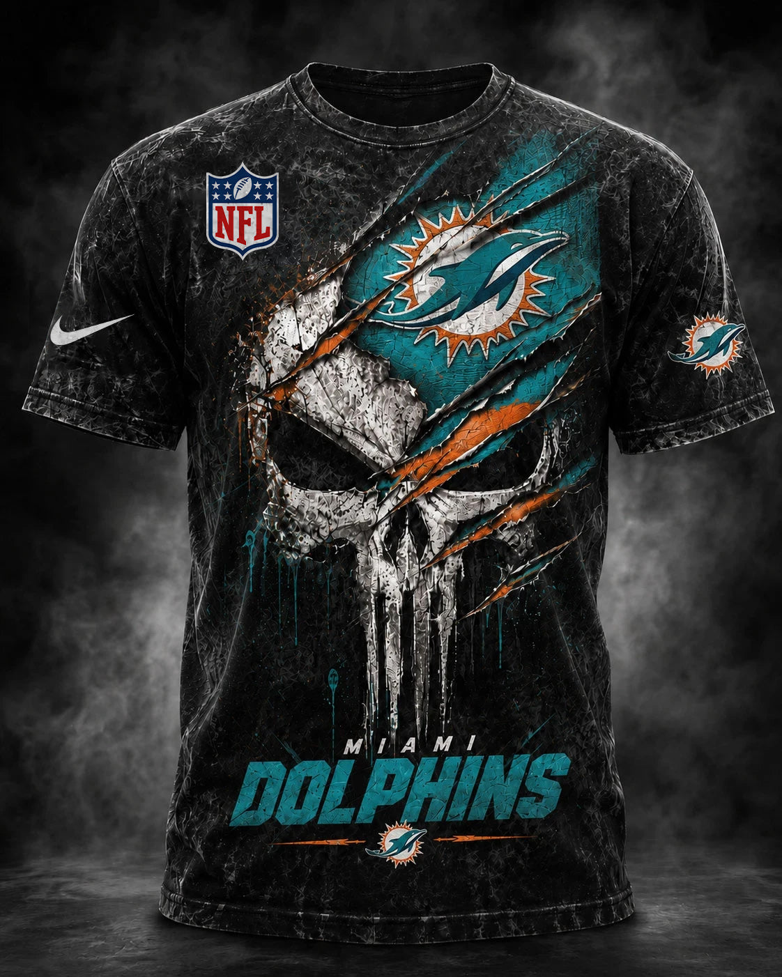 PREMIUM NFL X MIA EXCLUSIVE OLD-SKULL 3D Tshirt LIMITED EDITION