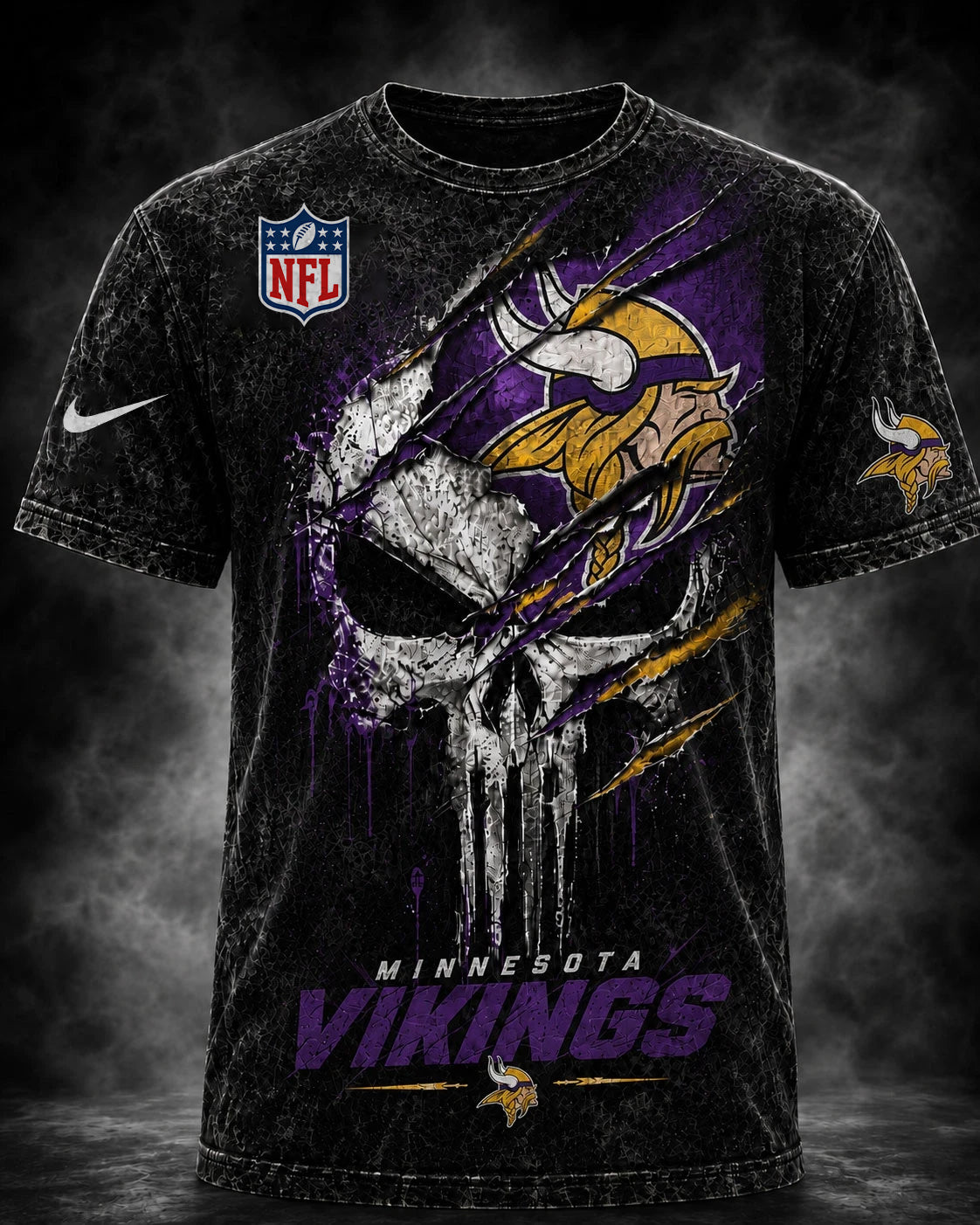 PREMIUM NFL X MIN EXCLUSIVE OLD-SKULL 3D Tshirt LIMITED EDITION