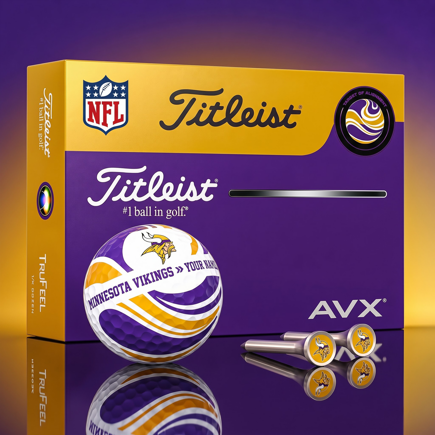 PREMIUM NFL X MV EXCLUSIVE  TOURNAMENT  PERSONALIZED GOLF BALL V6 COLLECTION