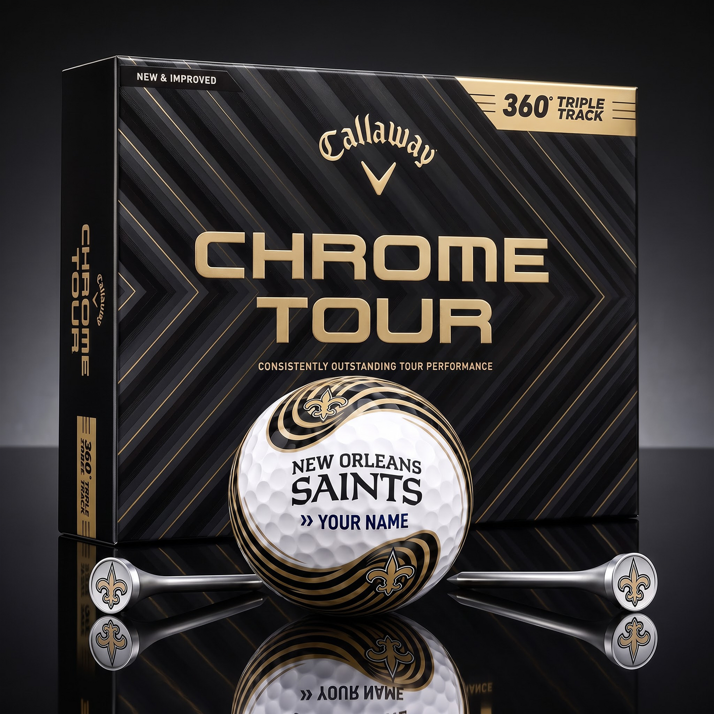 PREMIUM NFL  X NOS Glam-Lux PERSONALIZED TIE-Dye GOLF BALL V33 LIMITED EDTION