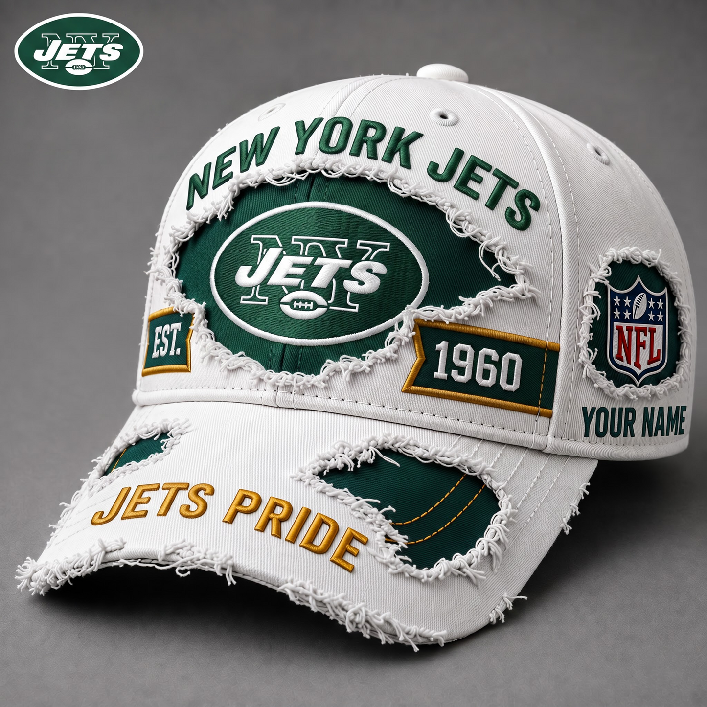 PREMIUM NFL X NYJ EXCLUSIVE PERSONALIZED CAP FOR GAME DAY