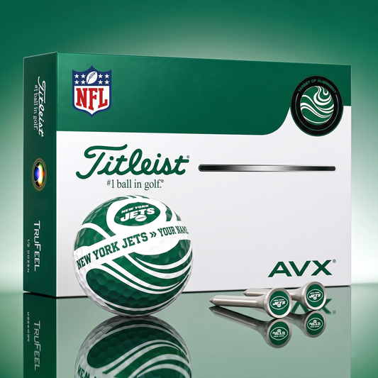 PREMIUM NFL X NYJ EXCLUSIVE  TOURNAMENT  PERSONALIZED GOLF BALL V6 COLLECTION