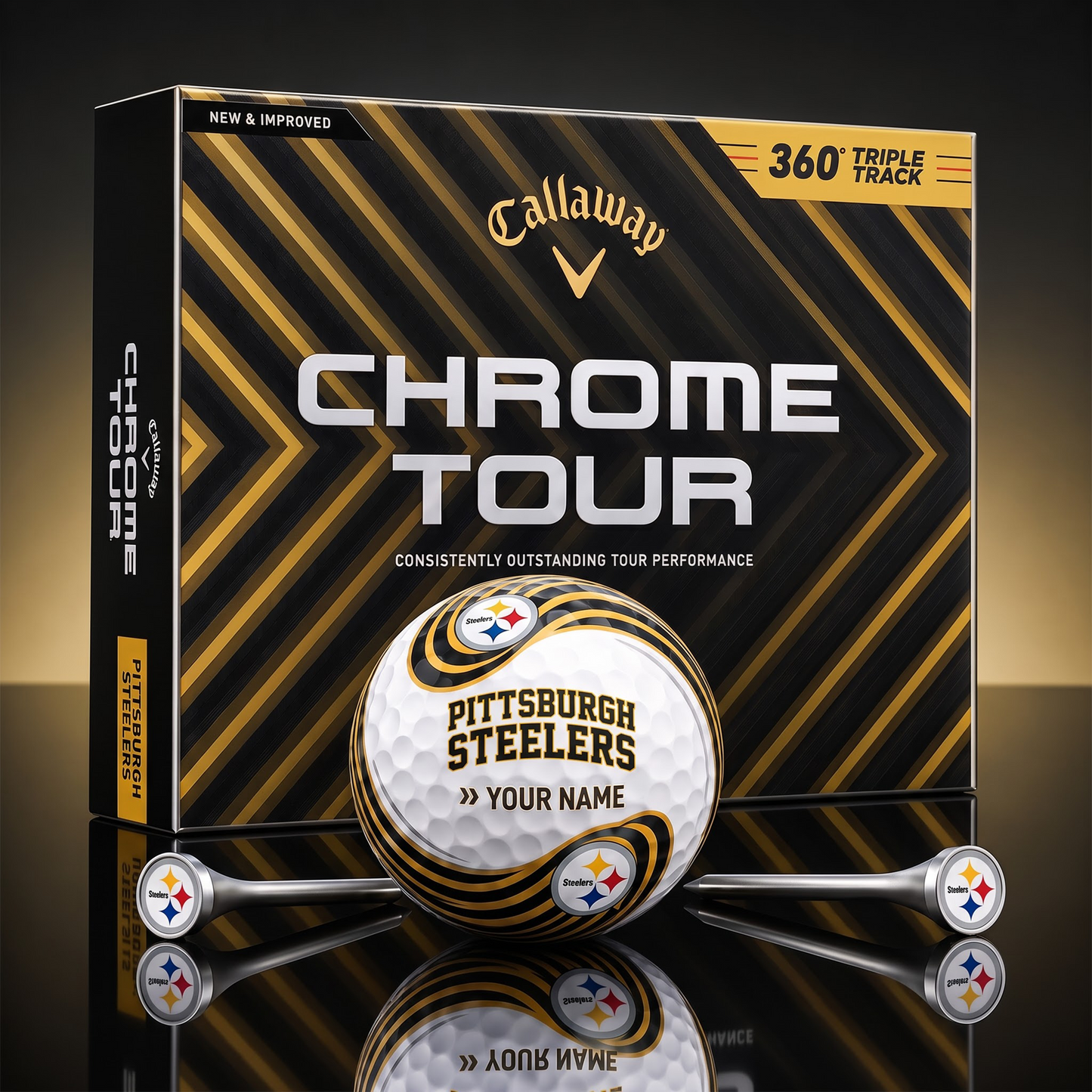PREMIUM NFL  X PS Glam-Lux PERSONALIZED TIE-Dye GOLF BALL V33 LIMITED EDTION