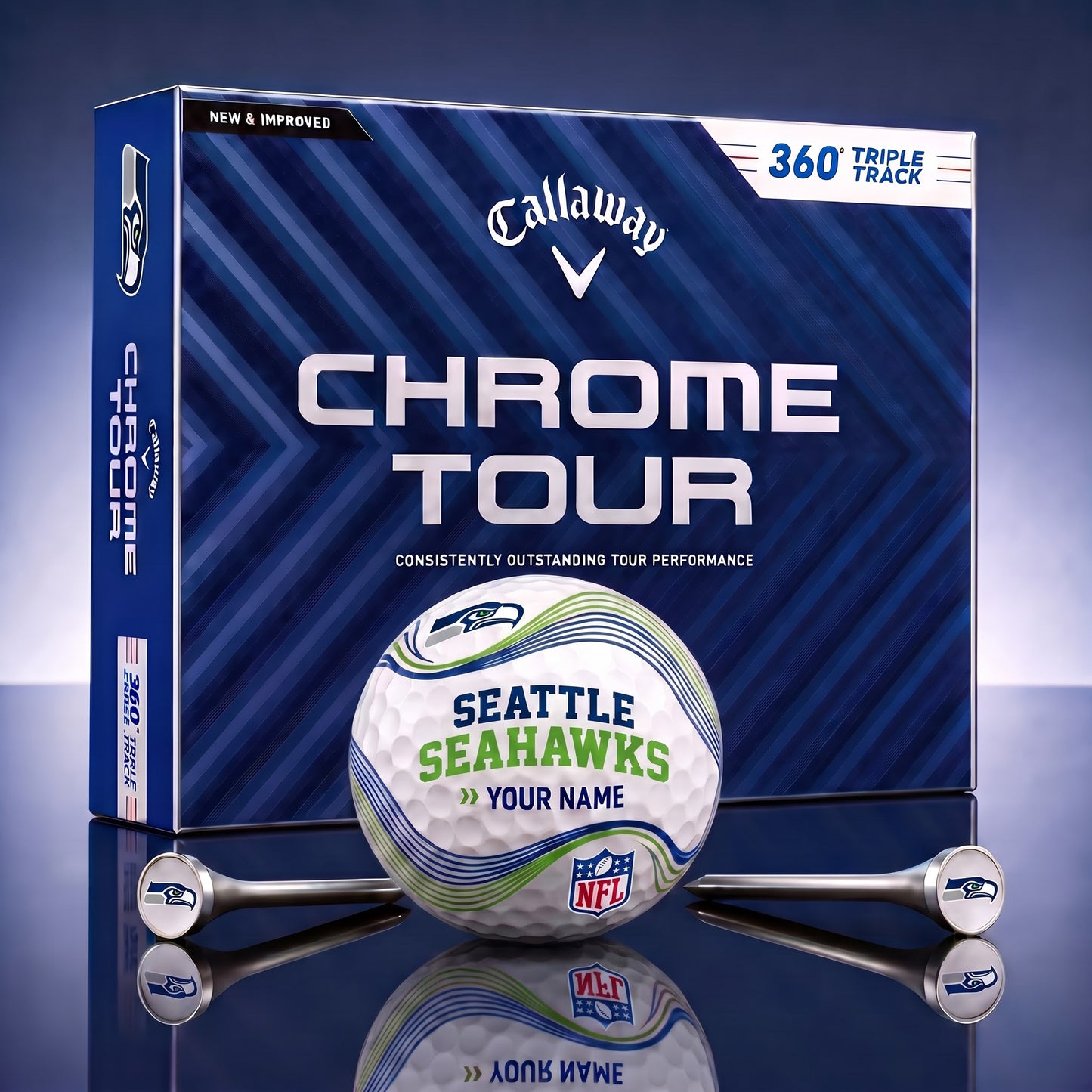 PREMIUM NFL X SEA DELUX PERSONALIZED GOLF BALL FOR TOURNAMENT V33 LIMITED EDITION