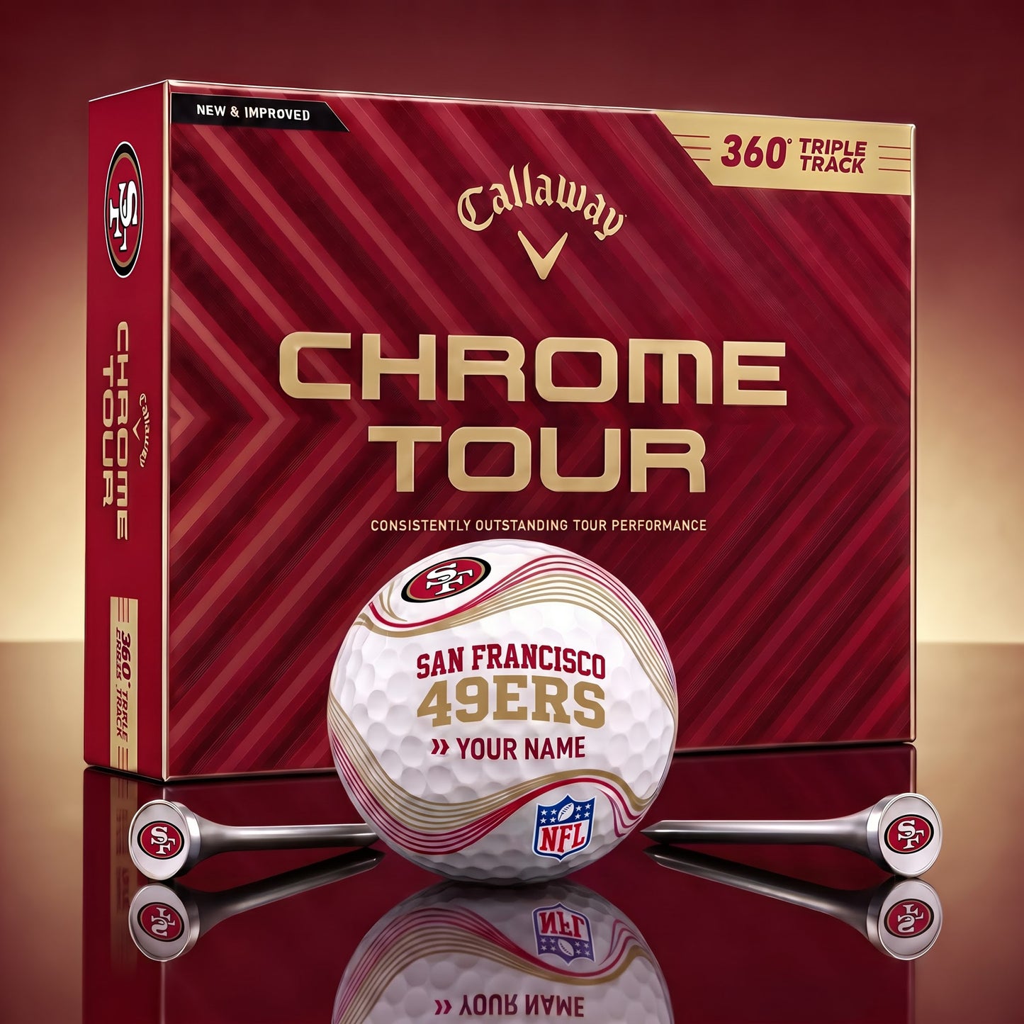 PREMIUM NFL X SF DELUX PERSONALIZED GOLF BALL FOR TOURNAMENT V33 LIMITED EDITION
