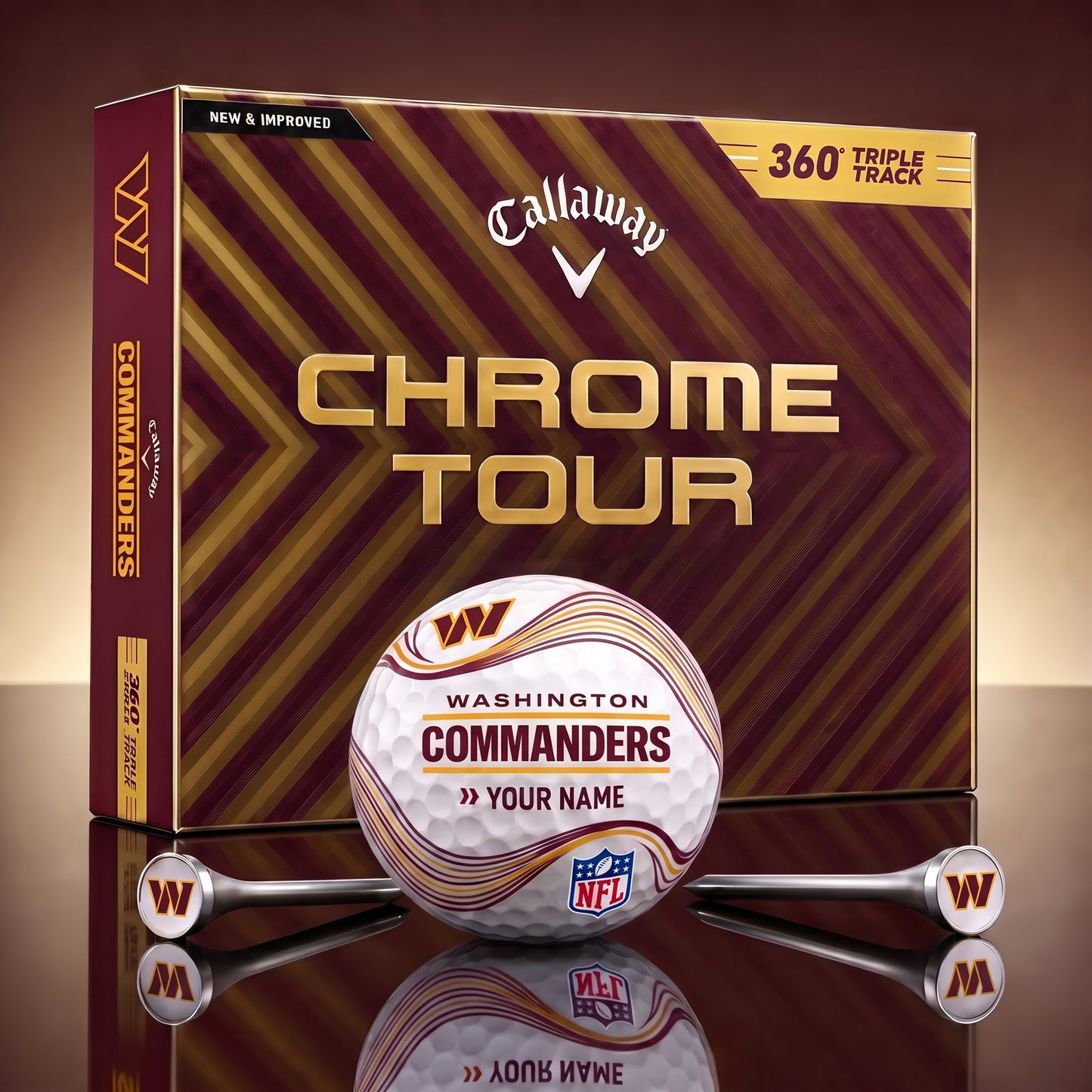 PREMIUM NFL X WAS DELUX PERSONALIZED GOLF BALL FOR TOURNAMENT V33 LIMITED EDITION