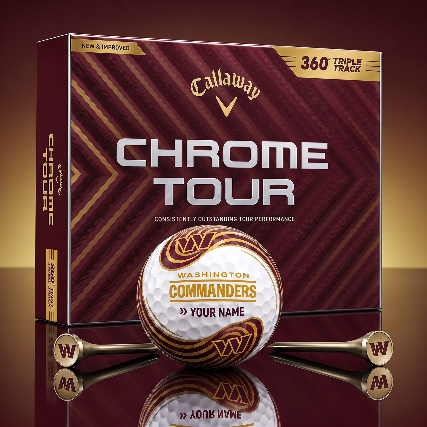 PREMIUM NFL  X WC Glam-Lux PERSONALIZED TIE-Dye GOLF BALL V33 LIMITED EDTION