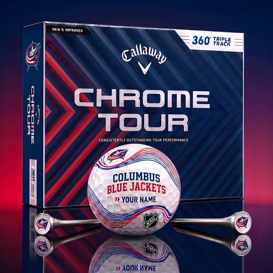 PREMIUM NHL X CBJ DELUX PERSONALIZED GOLF BALL FOR TOURNAMENT V33 LIMITED EDITION
