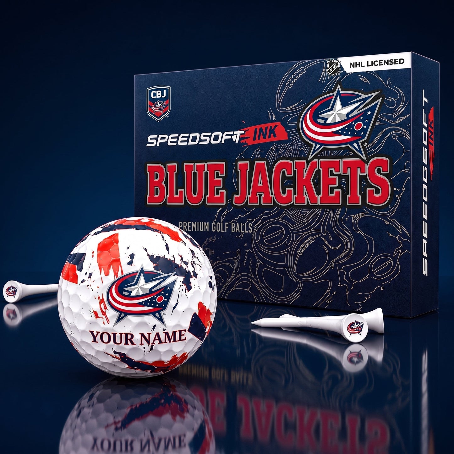 PREMIUM NHL X CBJ EXCLUSIVE PERSONALIZED GOLF BALL SET LIMITED EDTION