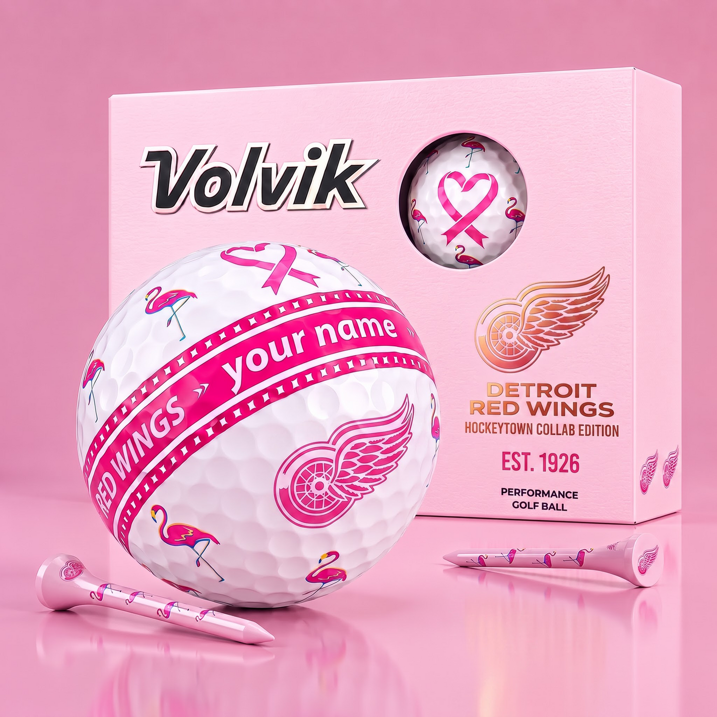 PREMIUM NHL  X DRW EXCLUSIVE PERSONALIZED  VOLVIK BREAST CANCER  GOLF BALL SET LIMITED EDTION