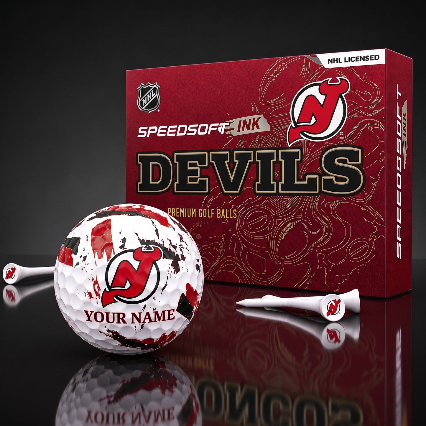 PREMIUM NHL X NJD EXCLUSIVE PERSONALIZED GOLF BALL SET LIMITED EDTION