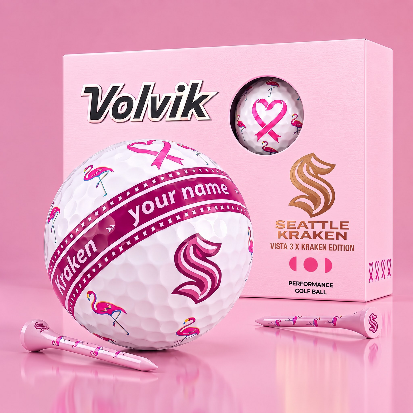 PREMIUM NHL  X SK EXCLUSIVE PERSONALIZED  VOLVIK BREAST CANCER  GOLF BALL SET LIMITED EDTION