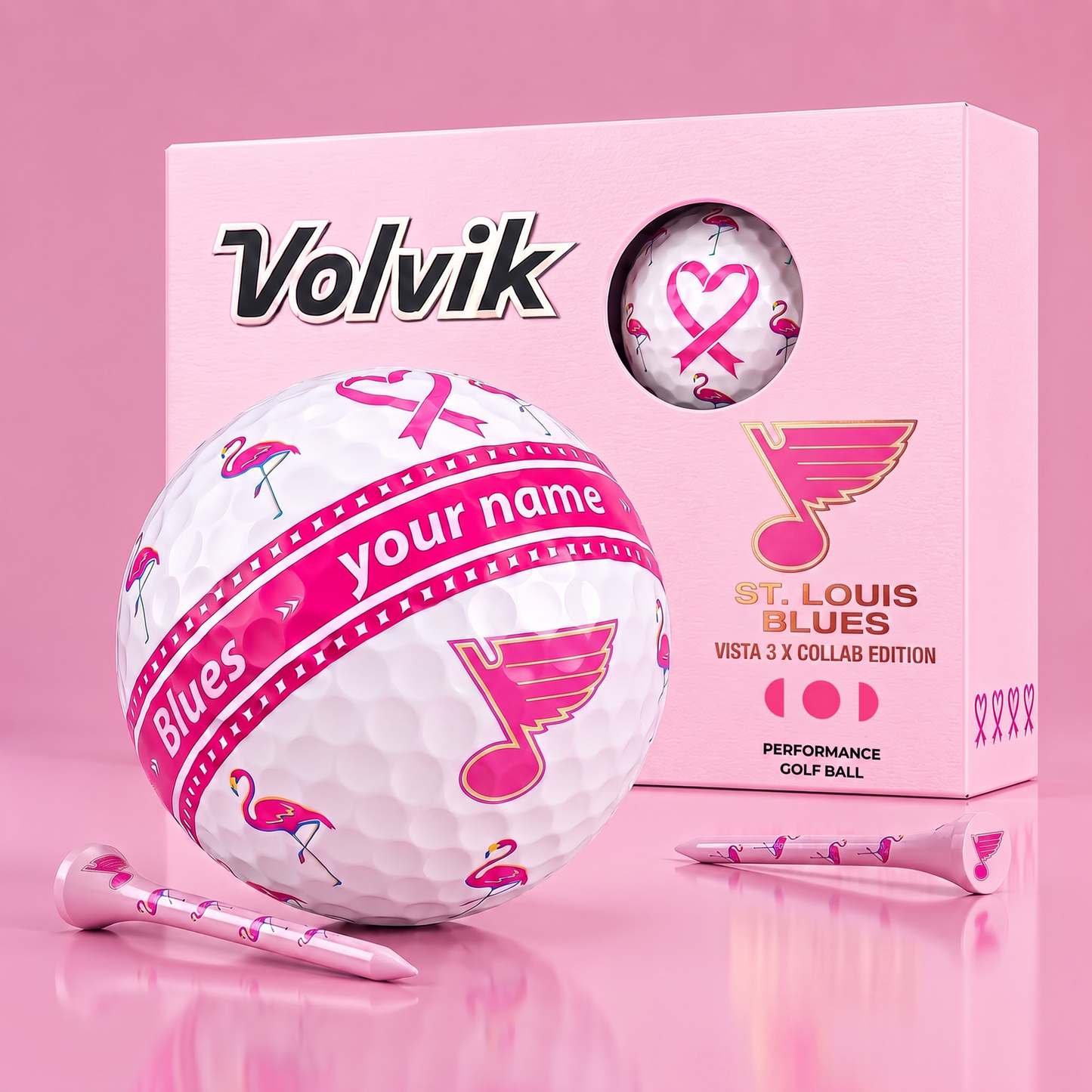 PREMIUM NHL  X SLB EXCLUSIVE PERSONALIZED  VOLVIK BREAST CANCER  GOLF BALL SET LIMITED EDTION