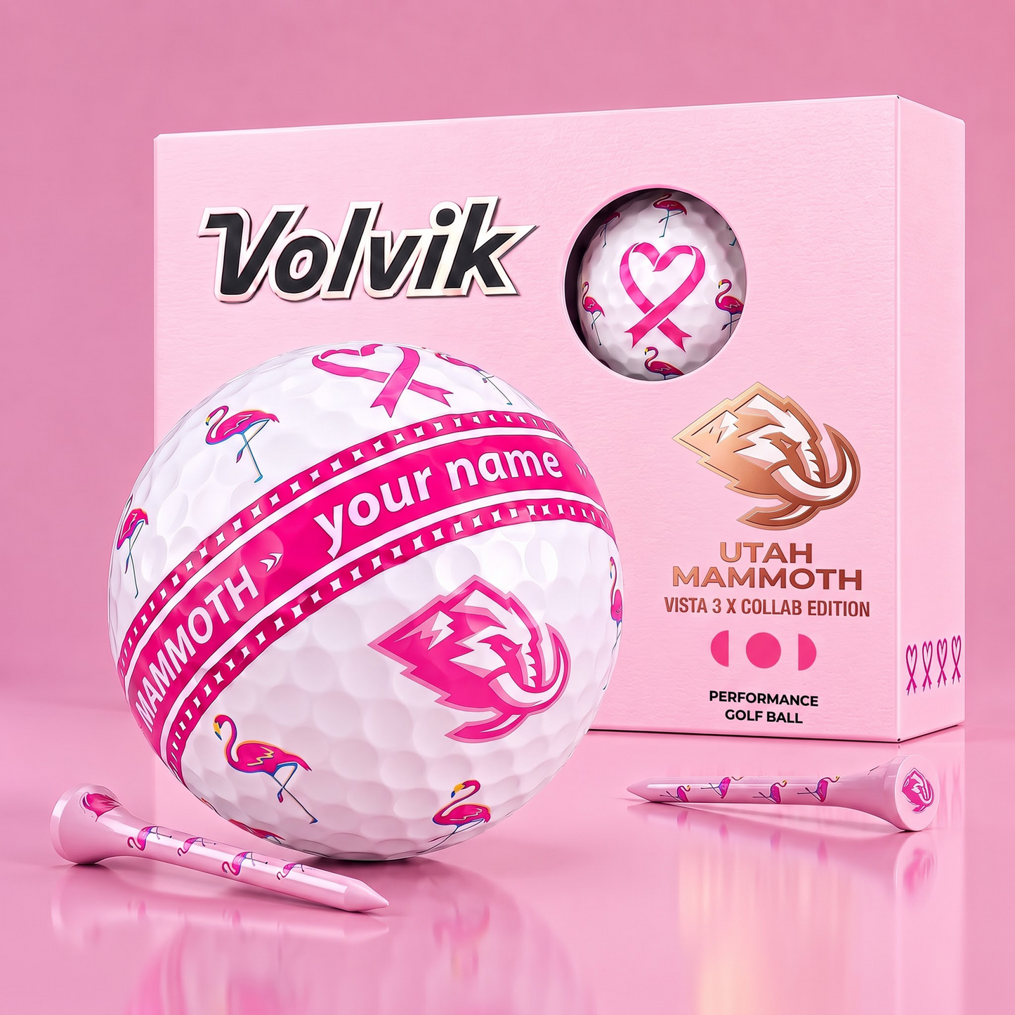 PREMIUM NHL  X UM EXCLUSIVE PERSONALIZED  VOLVIK BREAST CANCER  GOLF BALL SET LIMITED EDTION