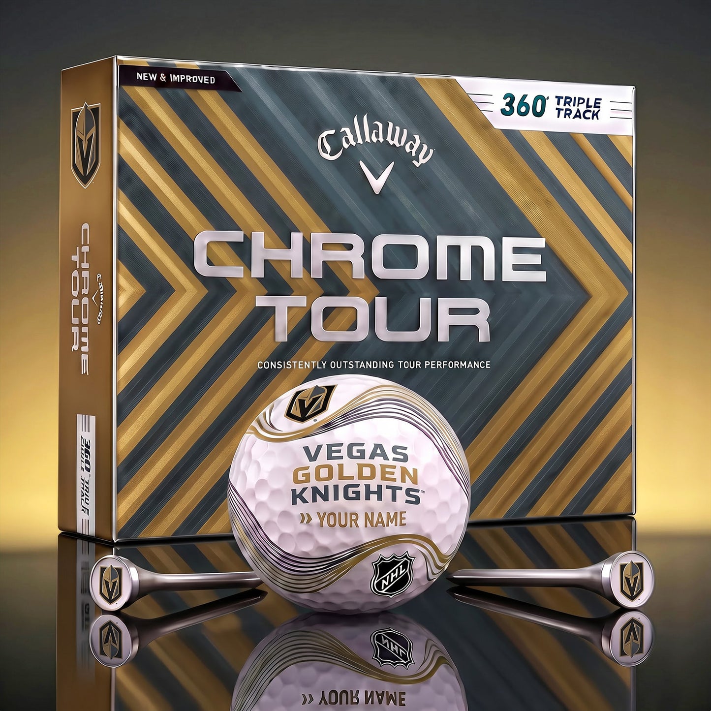 PREMIUM NHL X VGK DELUX PERSONALIZED GOLF BALL FOR TOURNAMENT V33 LIMITED EDITION