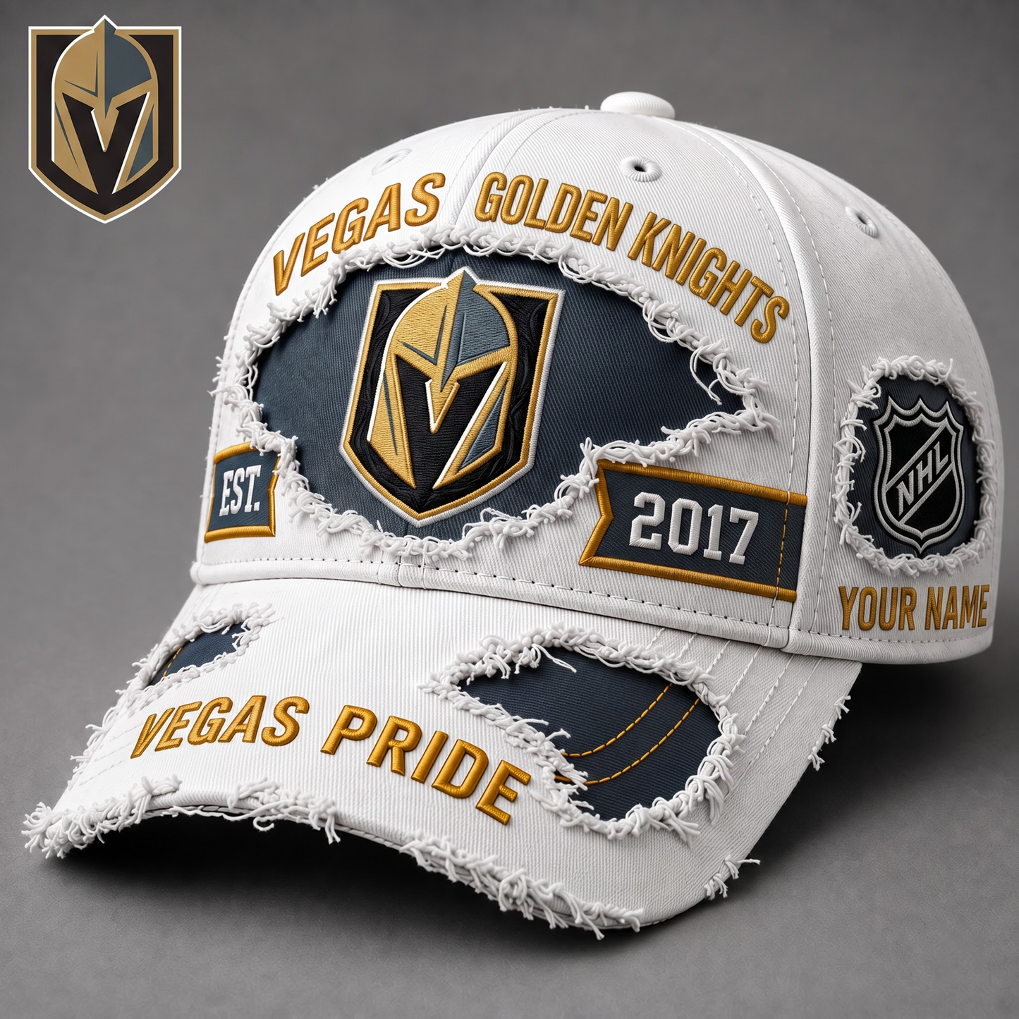 PREMIUM NHL X VGK EXCLUSIVE PERSONALIZED CAP FOR GAME DAY
