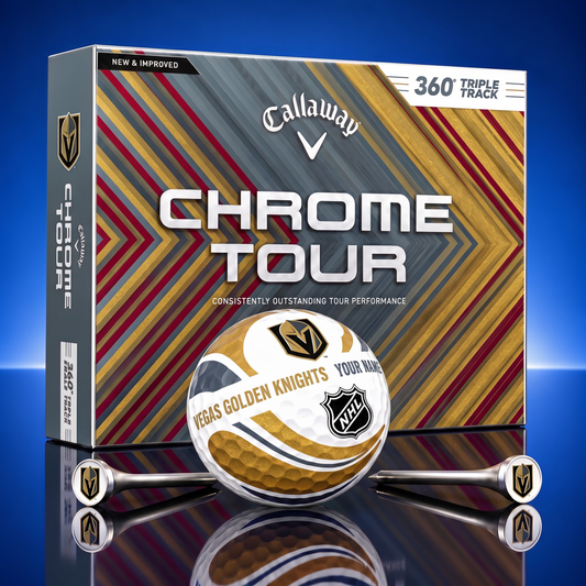 PREMIUM NHL X VGK EXCLUSIVE  TOURNAMENT  PERSONALIZED GOLF BALL V30 COLLECTION