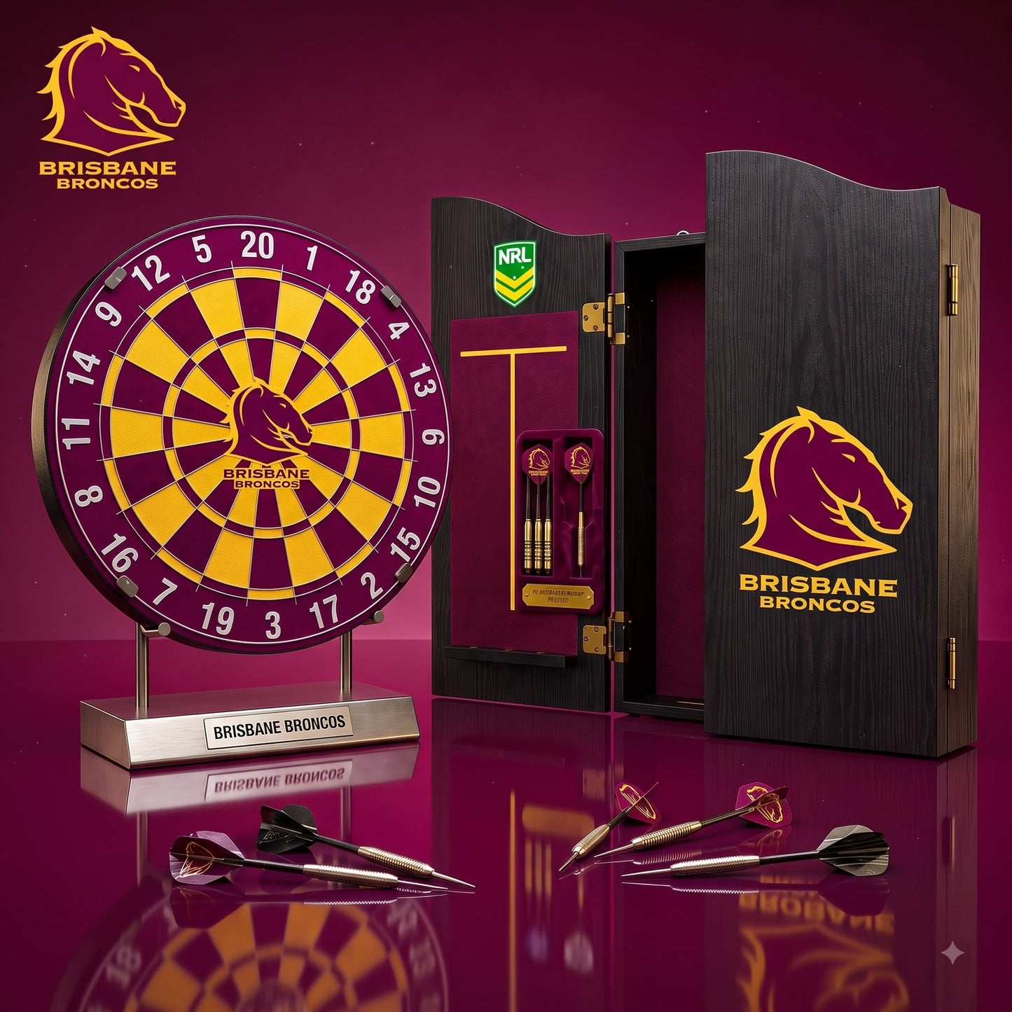 PREMIUM NRL X BB  EXCLUSIVE   Dartboard GAME Set LIMITED EDITION