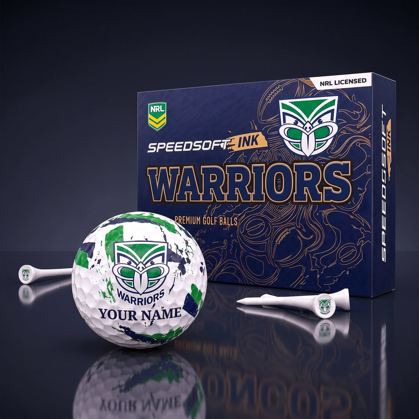 PREMIUM NRL X NZW EXCLUSIVE PERSONALIZED GOLF BALL SET LIMITED EDTION