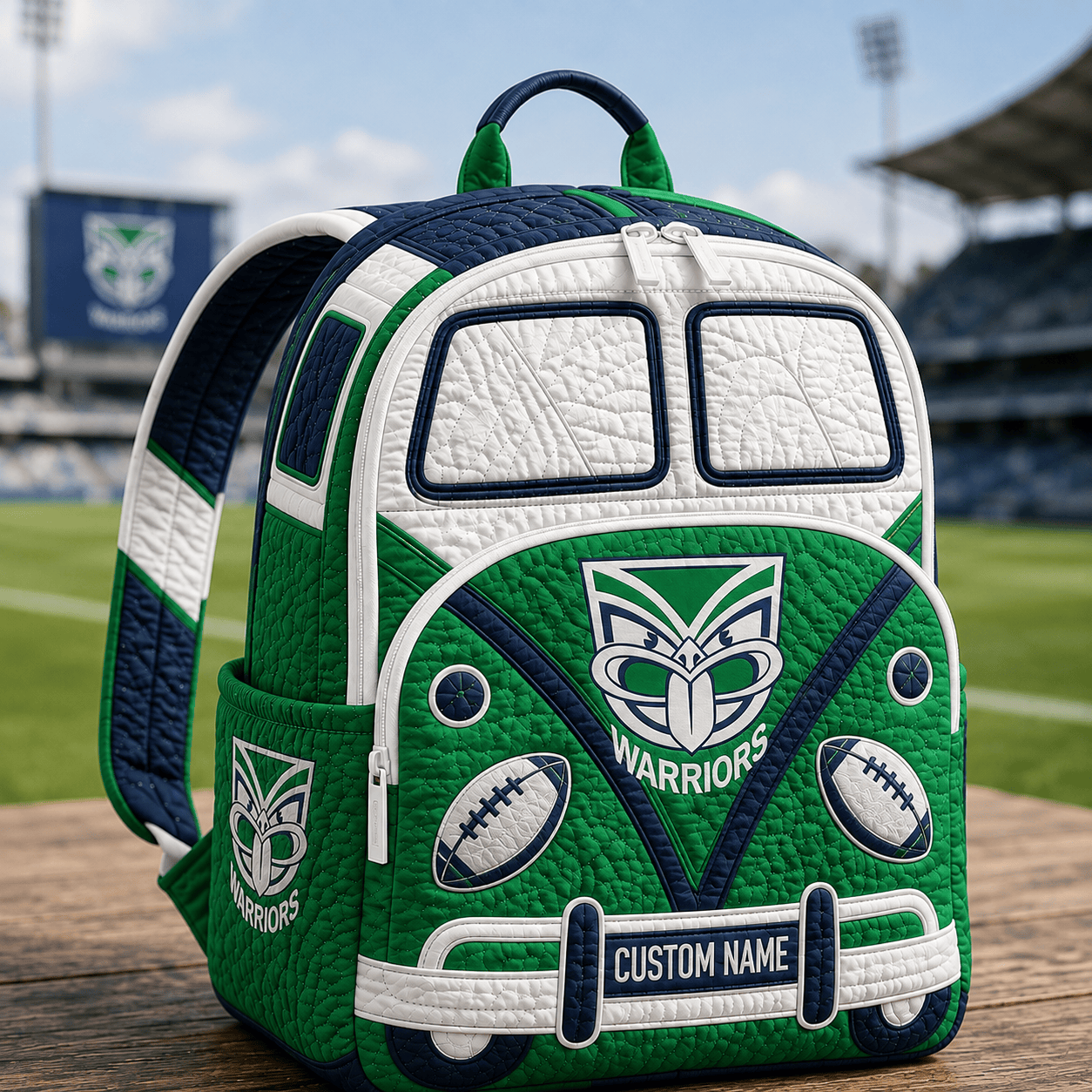 PREMIUM NRL X NZW EXCLUSIVE Personalized Hippie Van Quilted Backpack Limited Edition