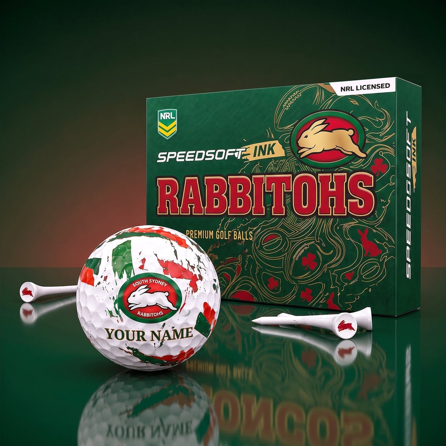 PREMIUM NRL X SSR EXCLUSIVE PERSONALIZED GOLF BALL SET LIMITED EDTION