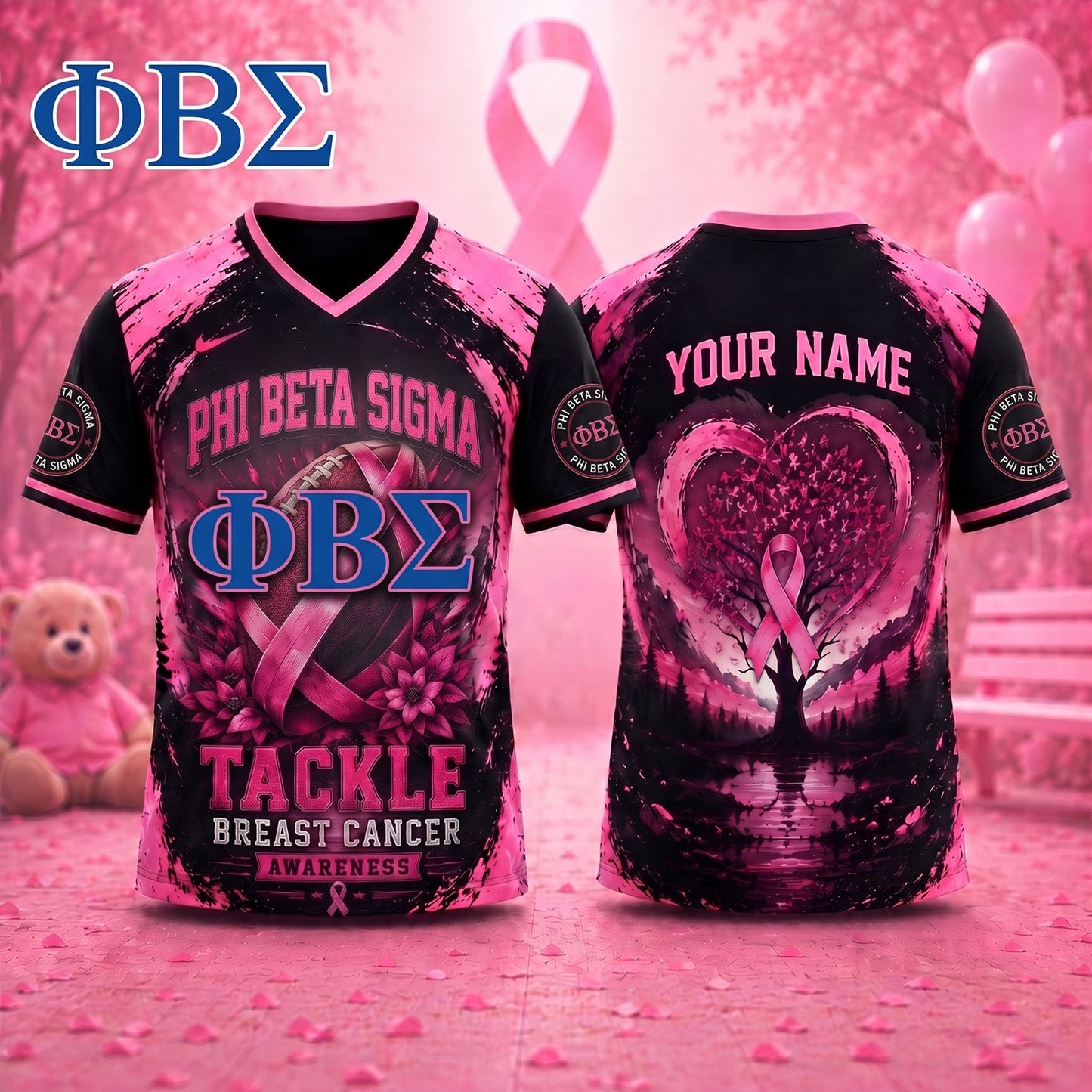 PREMIUM PBS X SIGMA Exclusive Breast Cancer Awareness Vneck -TSHIRT NDT NHM 250726