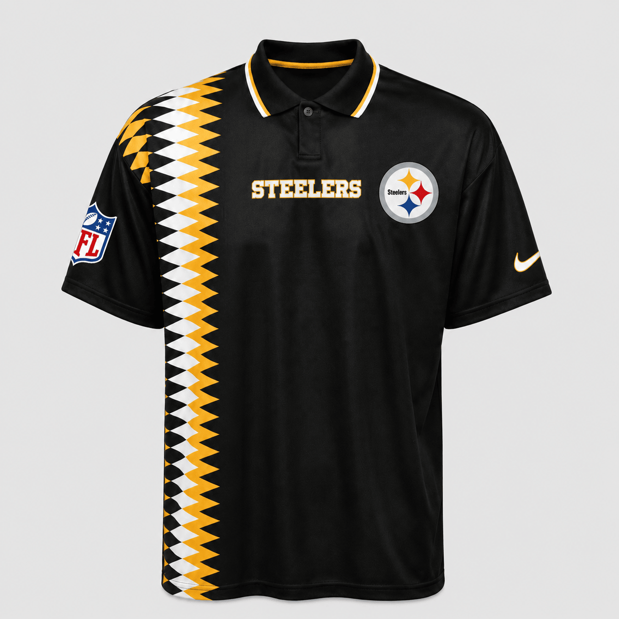 PS Premium NFL Men’s Sporty Zigzag Stripe Polo Shirt