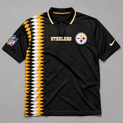 PS Premium NFL Men’s Sporty Zigzag Stripe Polo Shirt