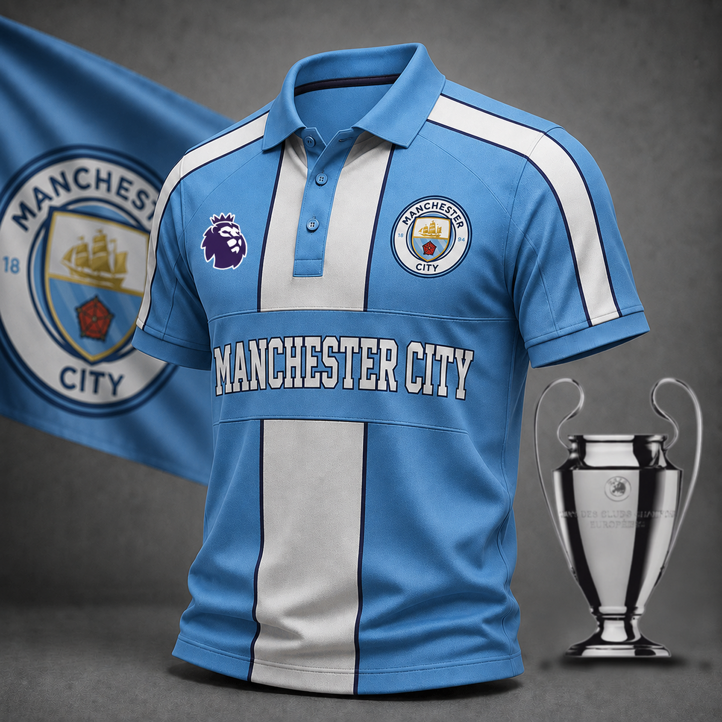 Premium EPL x MC Heritage Stripe Rugby Polo Shirt