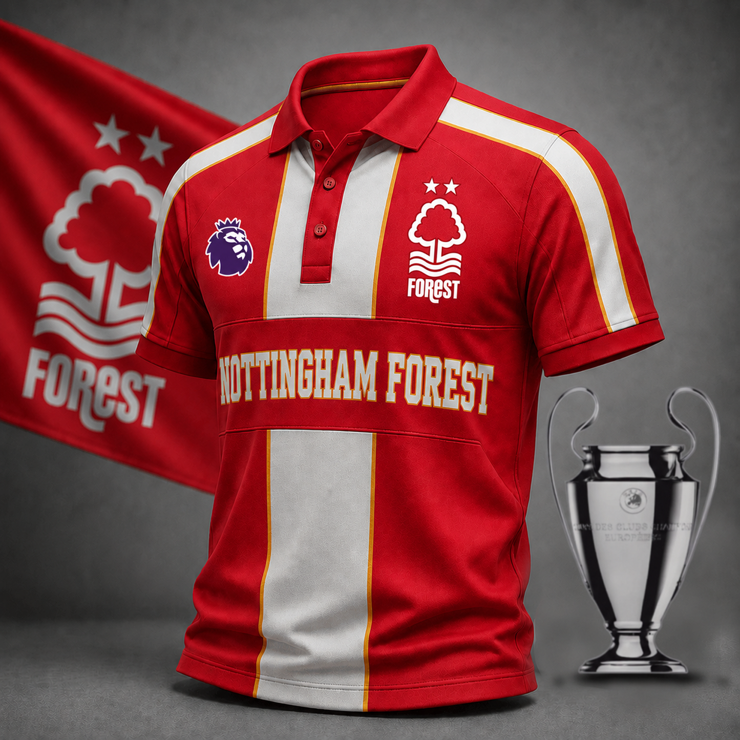 Premium EPL x NFO Heritage Stripe Rugby Polo Shirt
