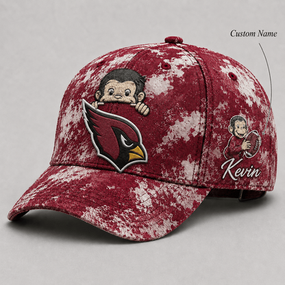Premium NFL x ARI Curious George Custom Name Classic Cap For Passionate Game Day Fans