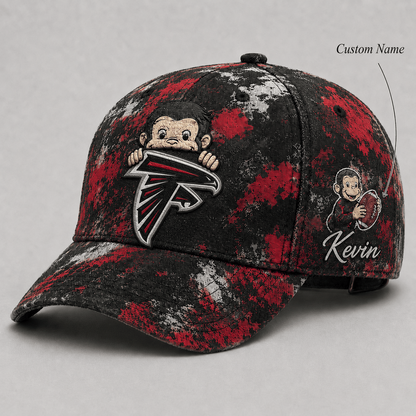 Premium NFL x ATL Curious George Custom Name Classic Cap For Passionate Game Day Fans