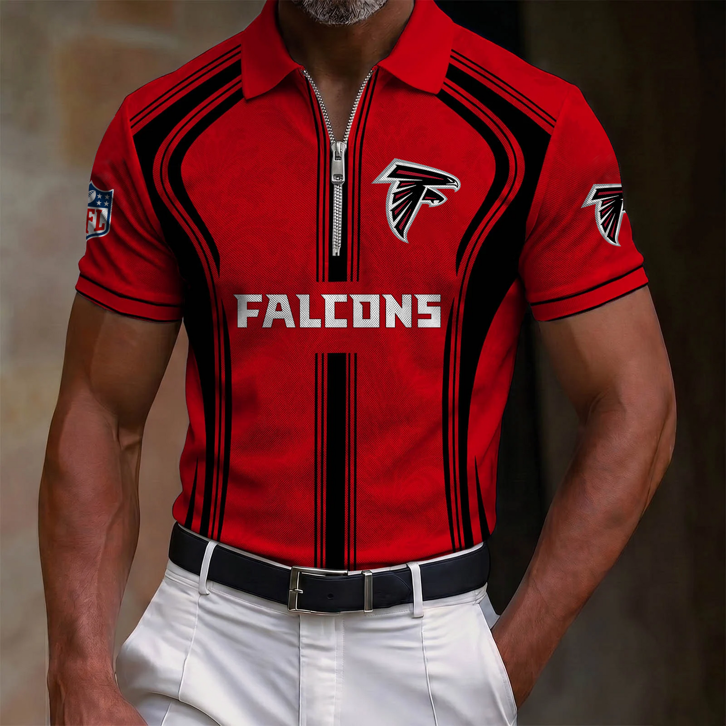 Premium NFL x ATL Quarter-Zip Polo Shirt
