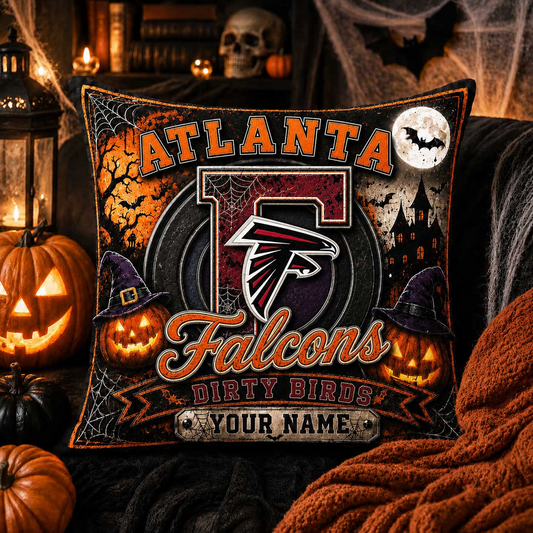 Premium NFL x ATL Spooky Season Fan Personalized Pillow