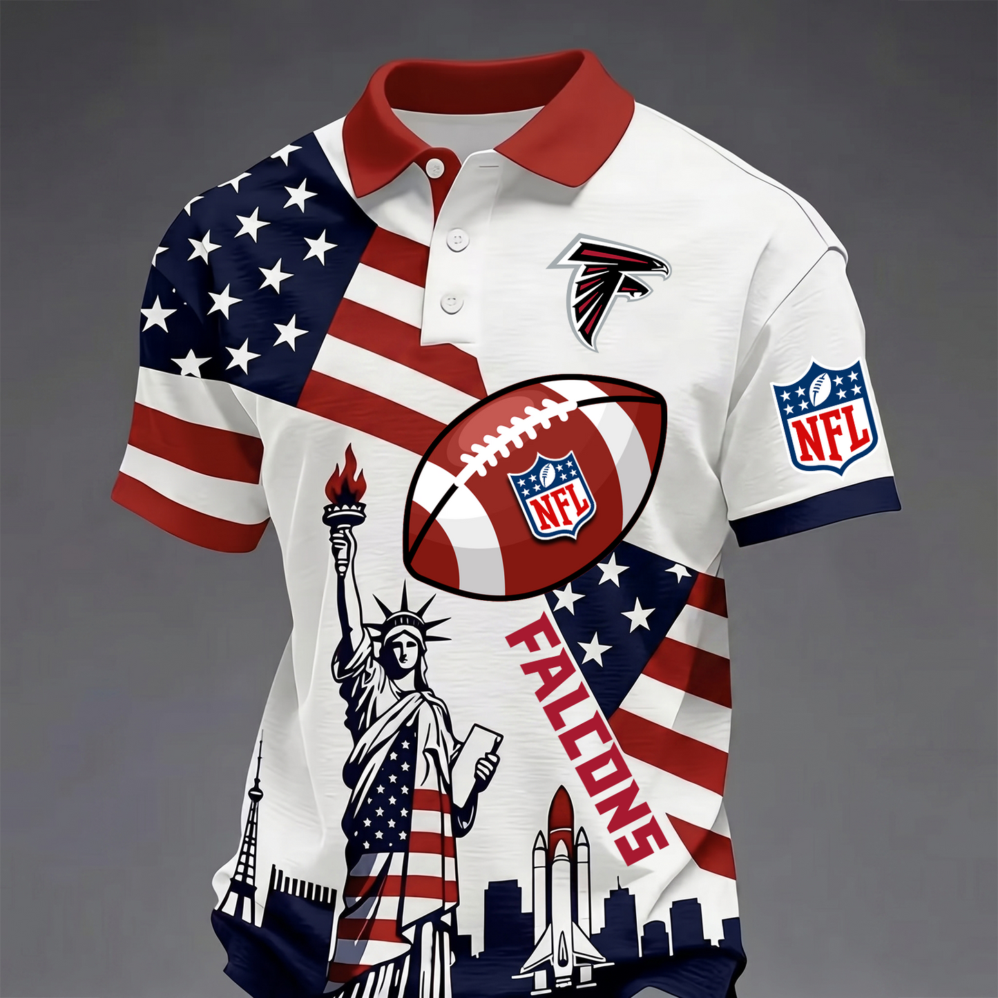 Premium NFL x ATL USA 250 Year Anniversary Polo Shirt 200626